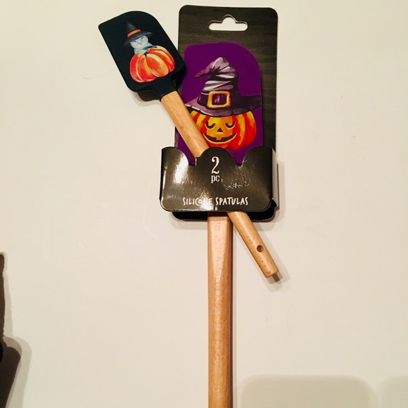 2 Halloween Witch Hat Cat Pumpkins JOL Spatulas - Picture 2 of 6